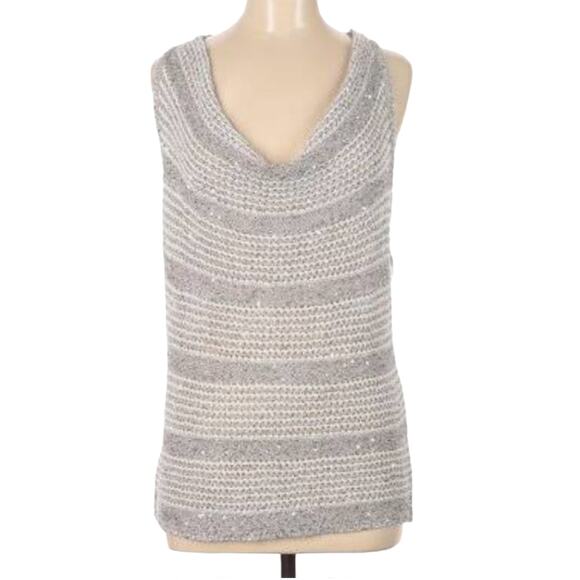 NWT INC International Concepts Sequin Sleeveless Knit Cowl Neck Top XS - Picture 1 of 10